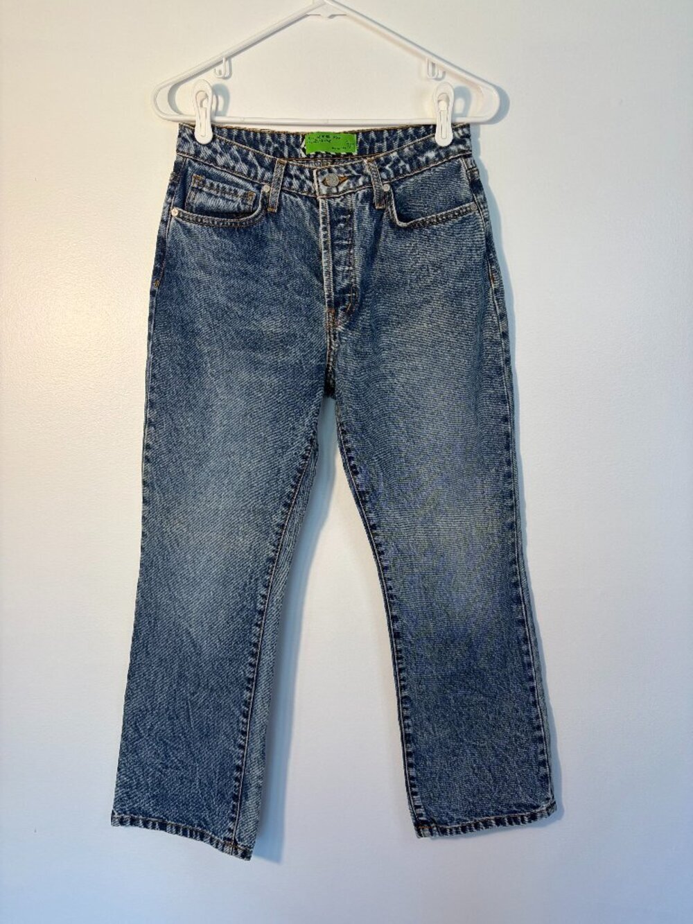 Sandrine Rose High Waist Button Fly Straight Leg Jeans